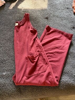 Madewell Sleeveless Jumpsuit in Rose Red